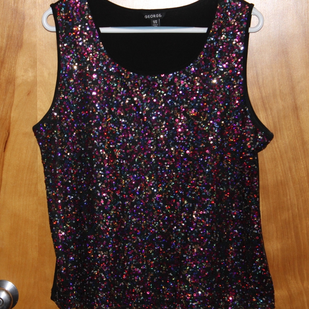 A sequined sleeveless top